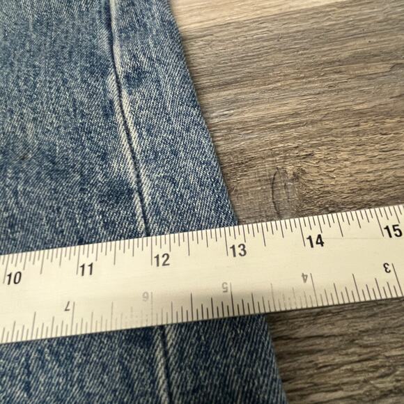 Levis 501 Mid Wash Blue Mens 36x32 Button Fly Straight Leg Denim Jeans Red Tab - Picture 10 of 16